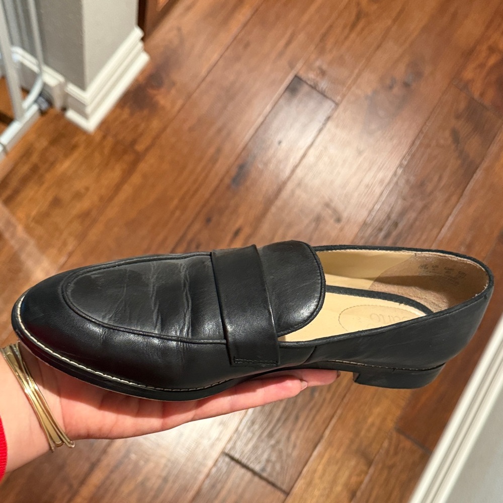 Franco Sarto Black Leather Loafers